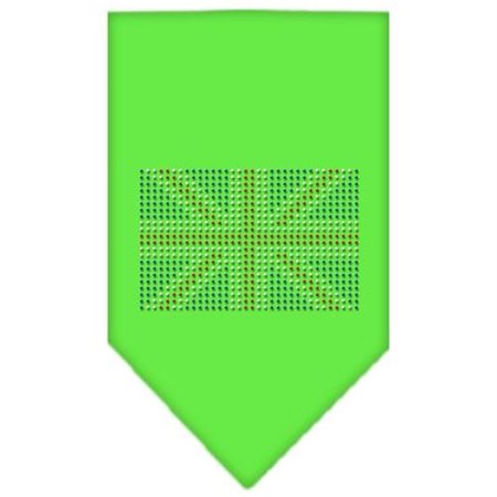UNCONDITIONAL LOVE British Flag Rhinestone Bandana Lime Green Large UN813555
